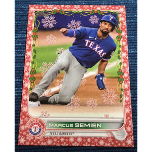 Marcus Semien 2022 Topps Holiday Metallic Snowflake #HW22 Texas Rangers Red /99